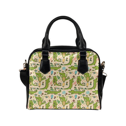 Alligator Pattern Print Design 01 Shoulder Handbag