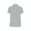 Narwhal Pattern Print Men's Short Sleeve Button Up Shirt