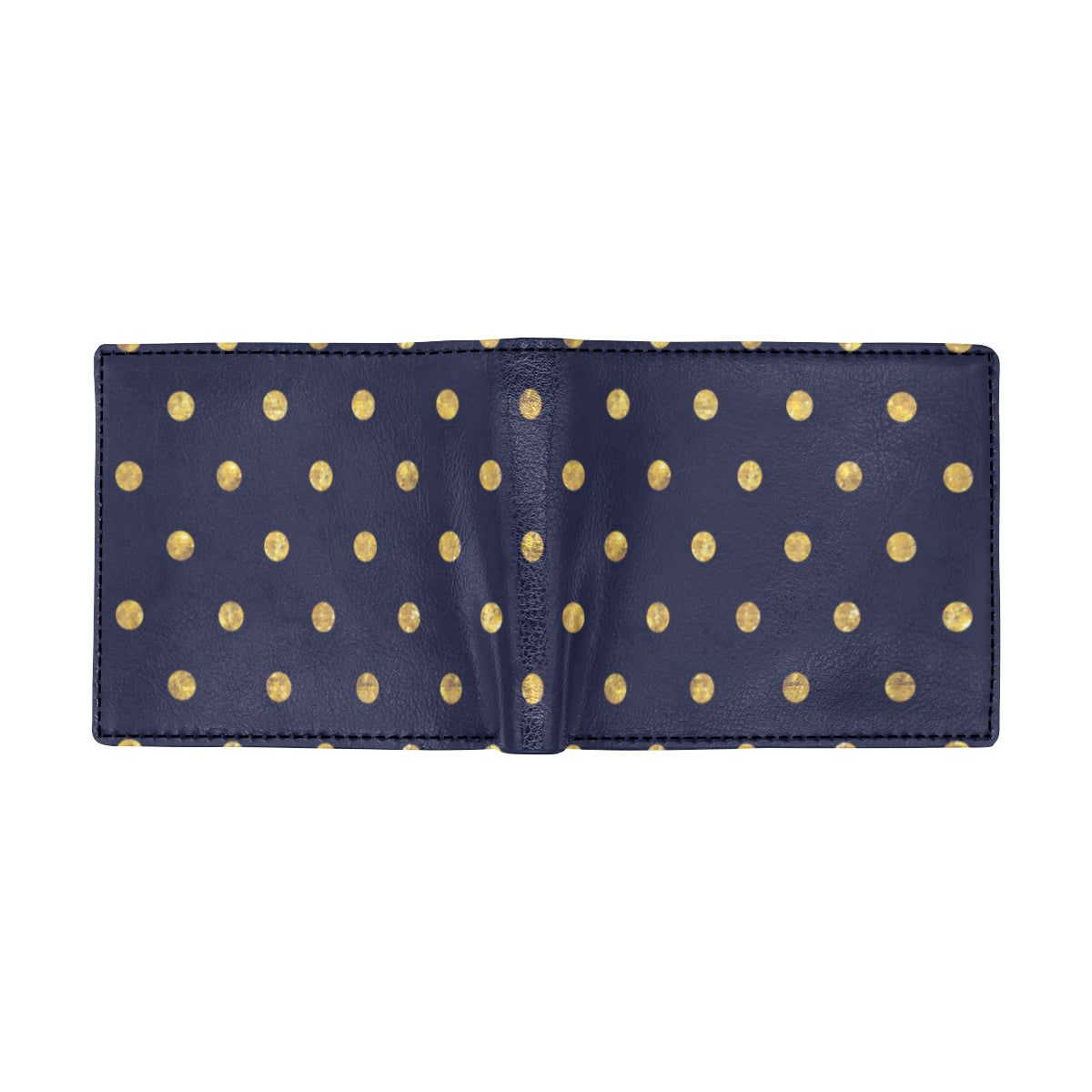 Polka Dot Gold Blue Pattern Print Design 02 Men's ID Card Wallet