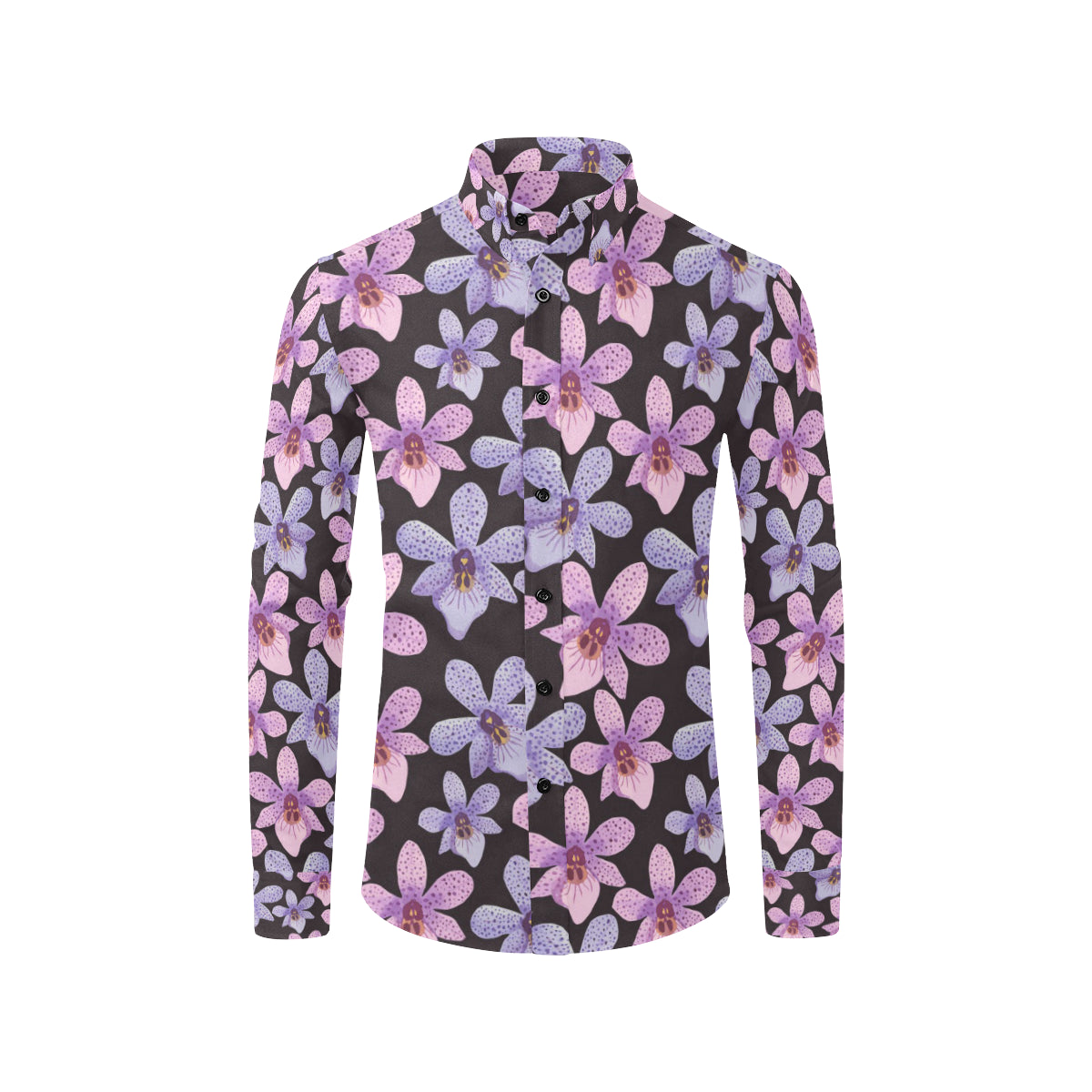 Orchid Pattern Print Design OR08 Men's Long Sleeve Shirt