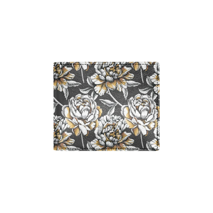 Peony Pattern Print Design PE06 Men's ID Card Wallet