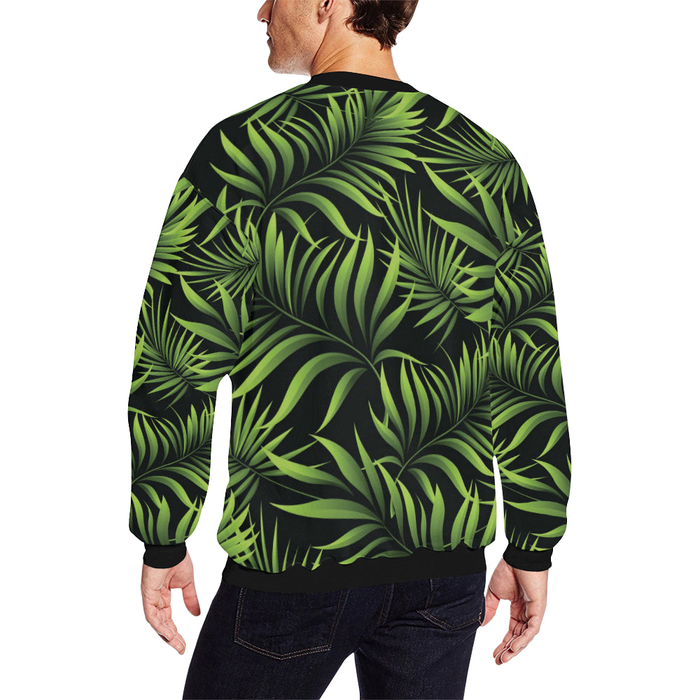 Palm Leaves Pattern Print Design PL07 Men Long Sleeve Sweatshirt