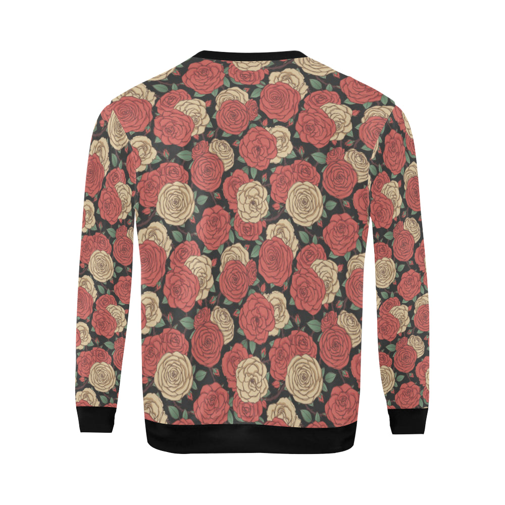 Camellia Pattern Print Design CM01 Men Long Sleeve Sweatshirt
