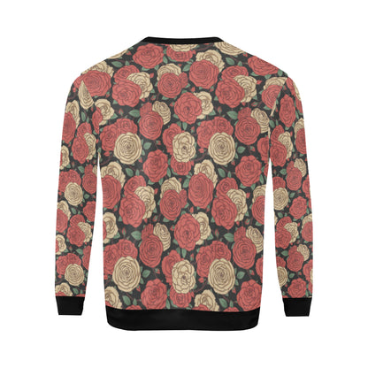 Camellia Pattern Print Design CM01 Men Long Sleeve Sweatshirt