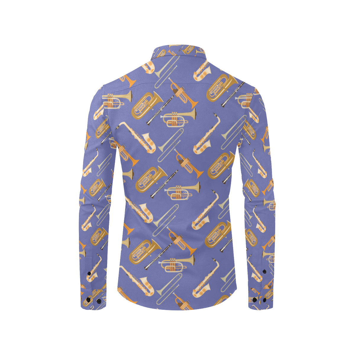 Trombone Pattern Print Design 02 Men's Long Sleeve Shirt