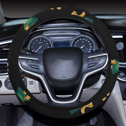 Hula Bear Pattern Print Design 06 Steering Wheel Cover with Elastic Edge
