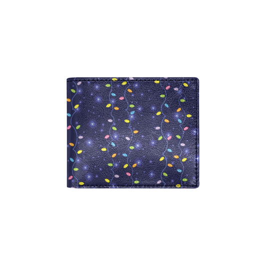 Christmas Light Pattern Print Design 03 Men's ID Card Wallet