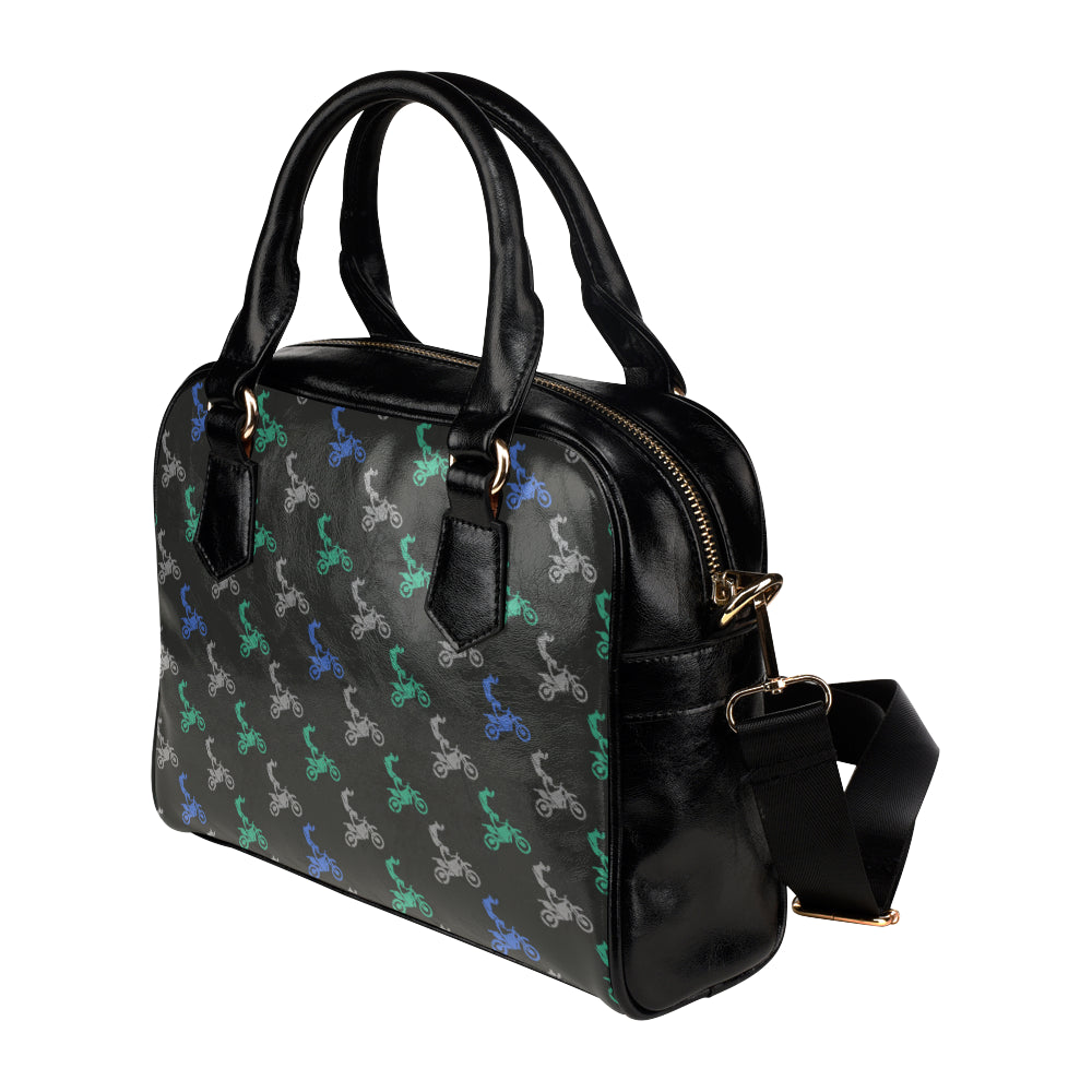 Motocross Pattern Print Design 02 Shoulder Handbag