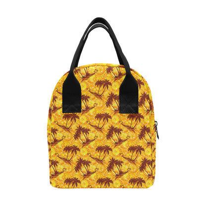 Palm Tree Pattern Print Design PT012 Insulated Lunch Bag
