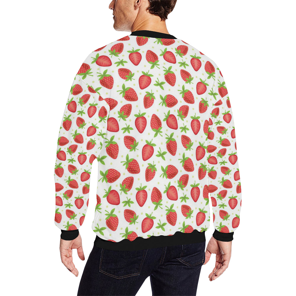 Strawberry Pattern Print Design SB07 Men Long Sleeve Sweatshirt
