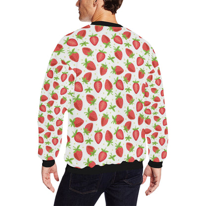 Strawberry Pattern Print Design SB07 Men Long Sleeve Sweatshirt