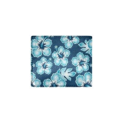 Blue Hibiscus Pattern Print Design HB011 Men's ID Card Wallet