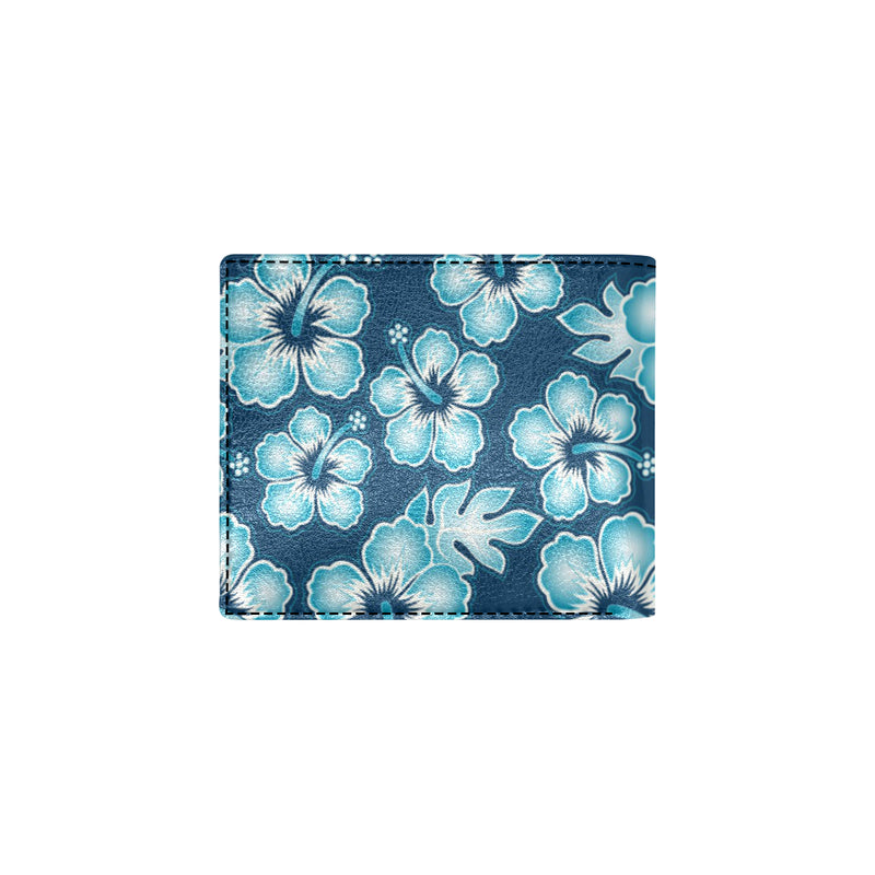 Blue Hibiscus Pattern Print Design HB011 Men's ID Card Wallet