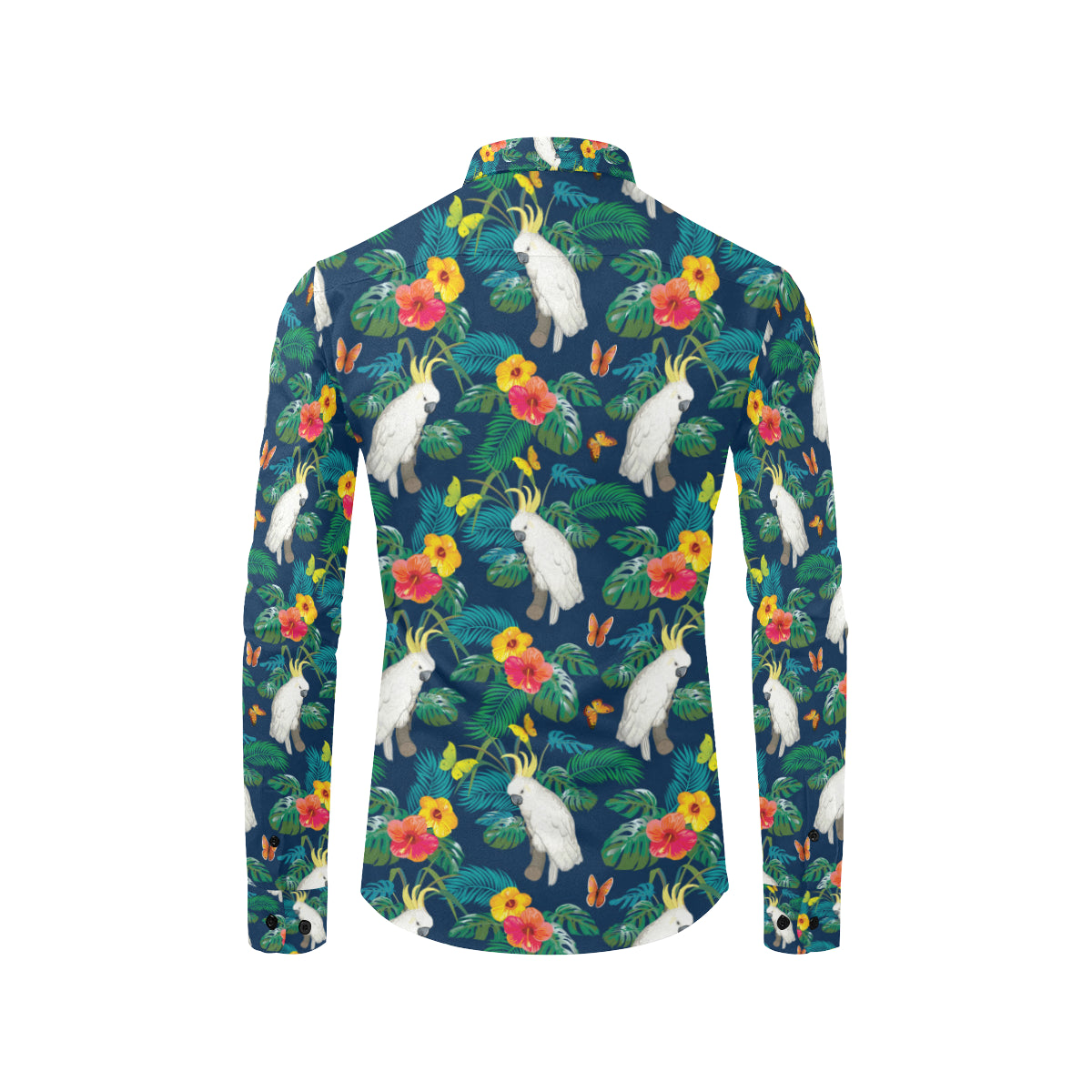 Cockatoo Tropical Pattern Print Design 02 Men's Long Sleeve Shirt
