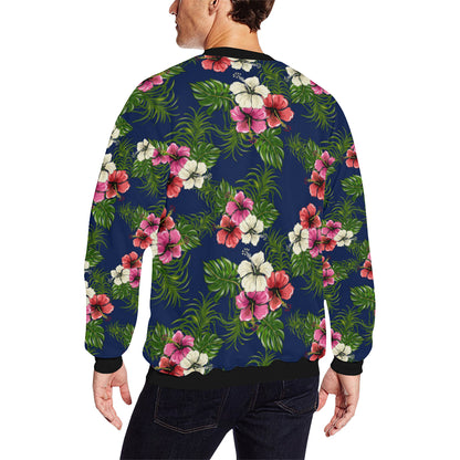 Hibiscus Pattern Print Design HB028 Men Long Sleeve Sweatshirt