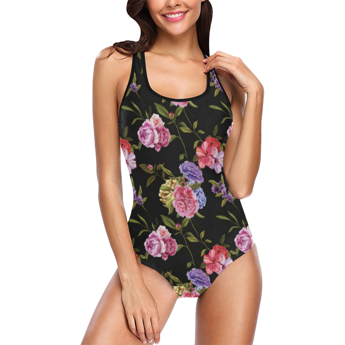 Carnations Pattern Print Design CN05 Women Swimsuit