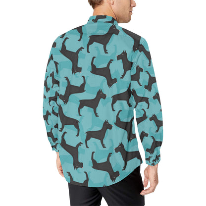 Schnauzers Pattern Print Design A01 Men's Long Sleeve Shirt