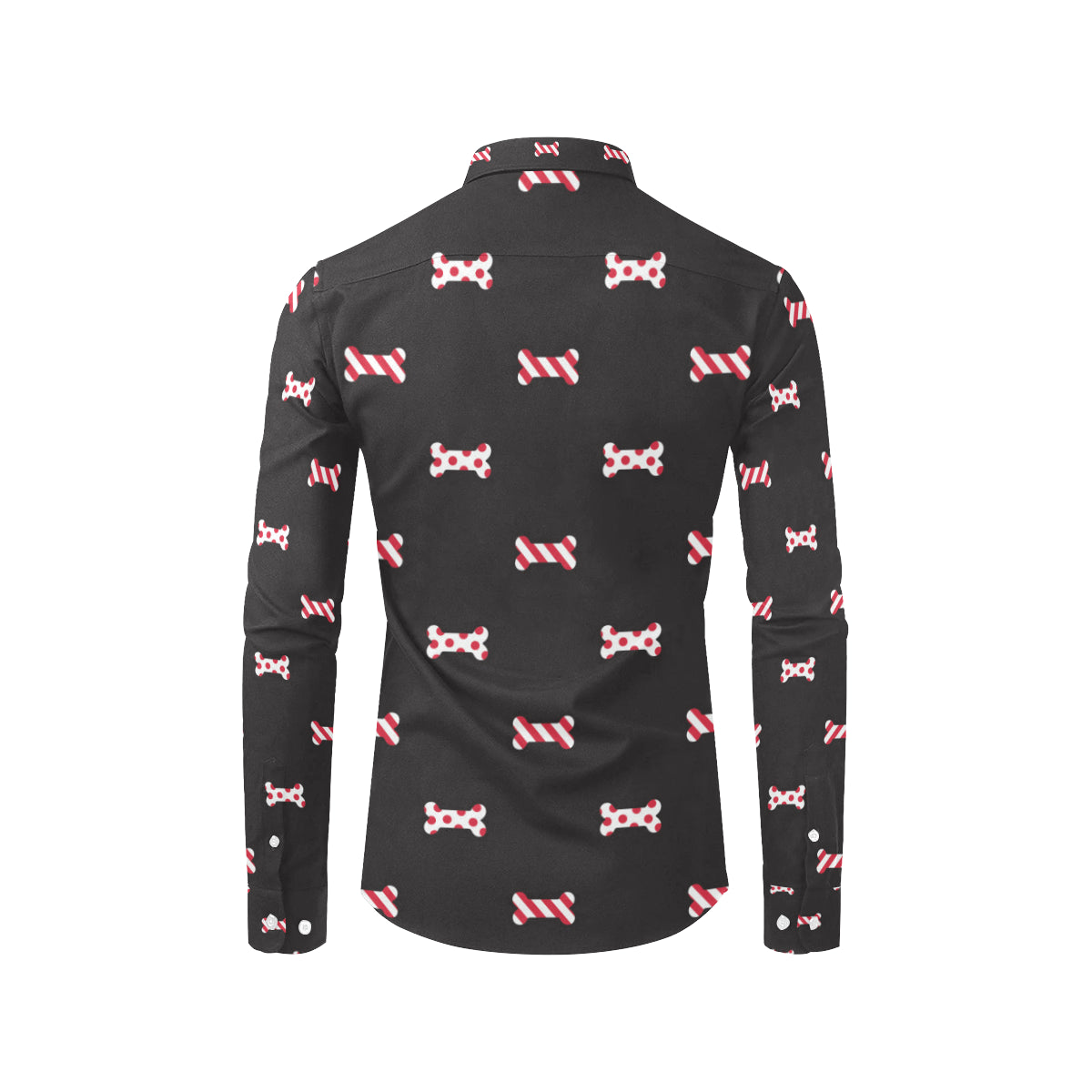 Dog Bone Pattern Print Design 04 Men's Long Sleeve Shirt