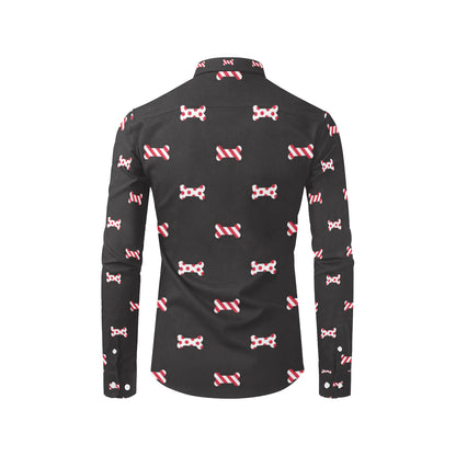 Dog Bone Pattern Print Design 04 Men's Long Sleeve Shirt