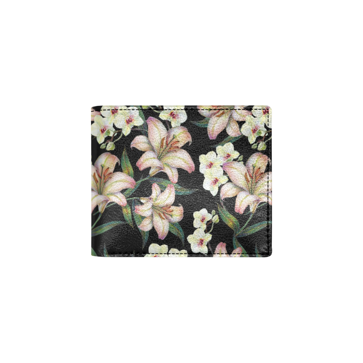 Lily Pattern Print Design LY03 Men's ID Card Wallet