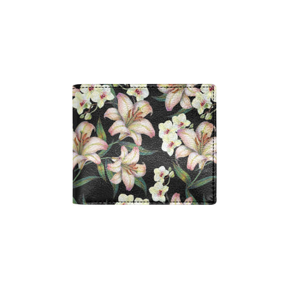 Lily Pattern Print Design LY03 Men's ID Card Wallet