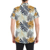 Colorful Tropical Palm Leaves Men's Short Sleeve Button Up Shirt