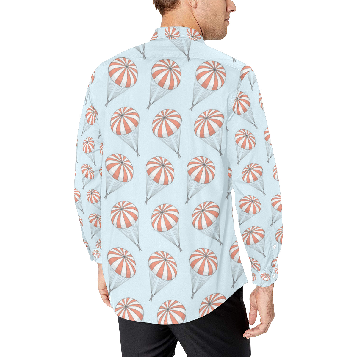 Skydiving Pattern Print Design 01 Men's Long Sleeve Shirt