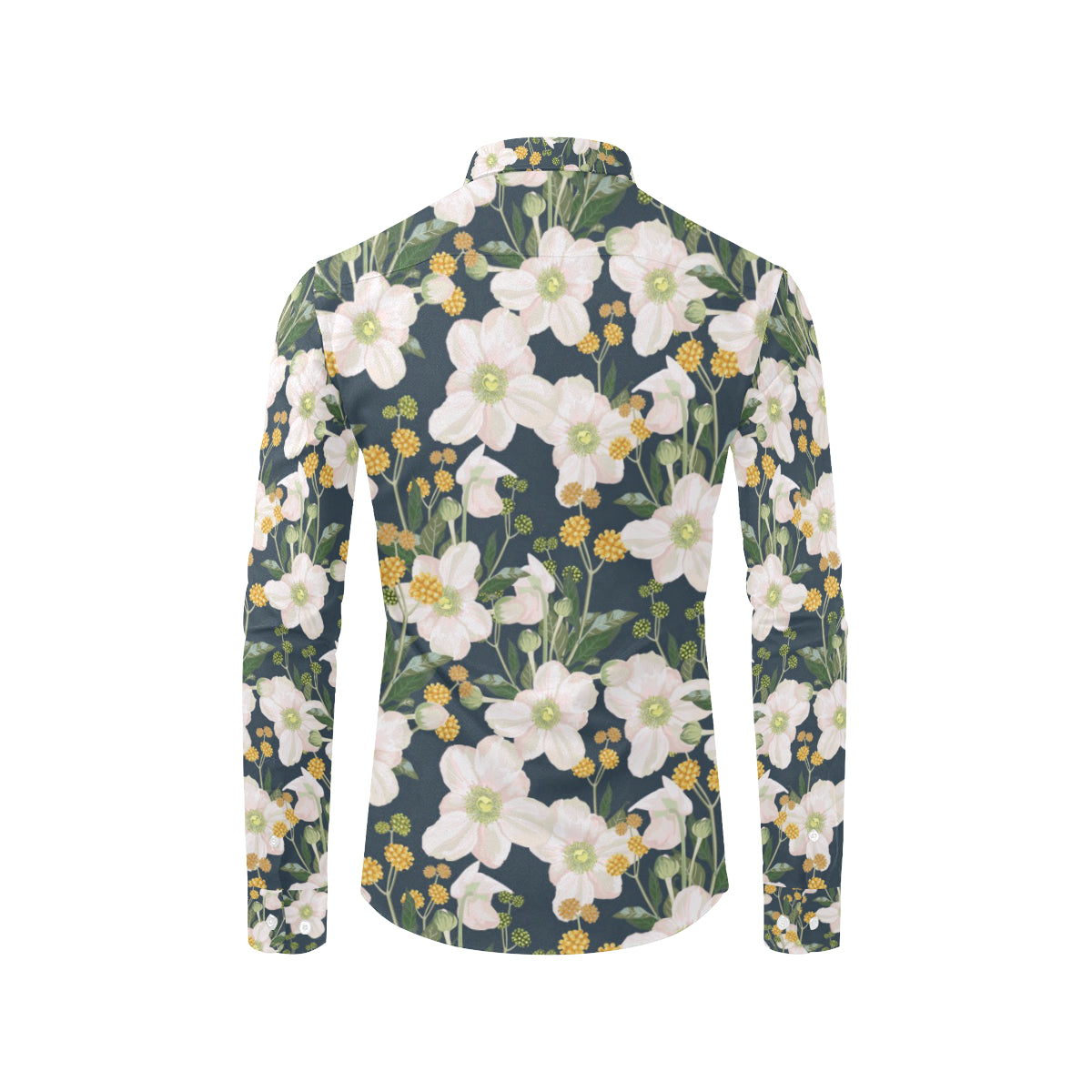 Anemone Pattern Print Design AM04 Men's Long Sleeve Shirt