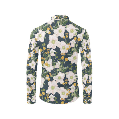 Anemone Pattern Print Design AM04 Men's Long Sleeve Shirt