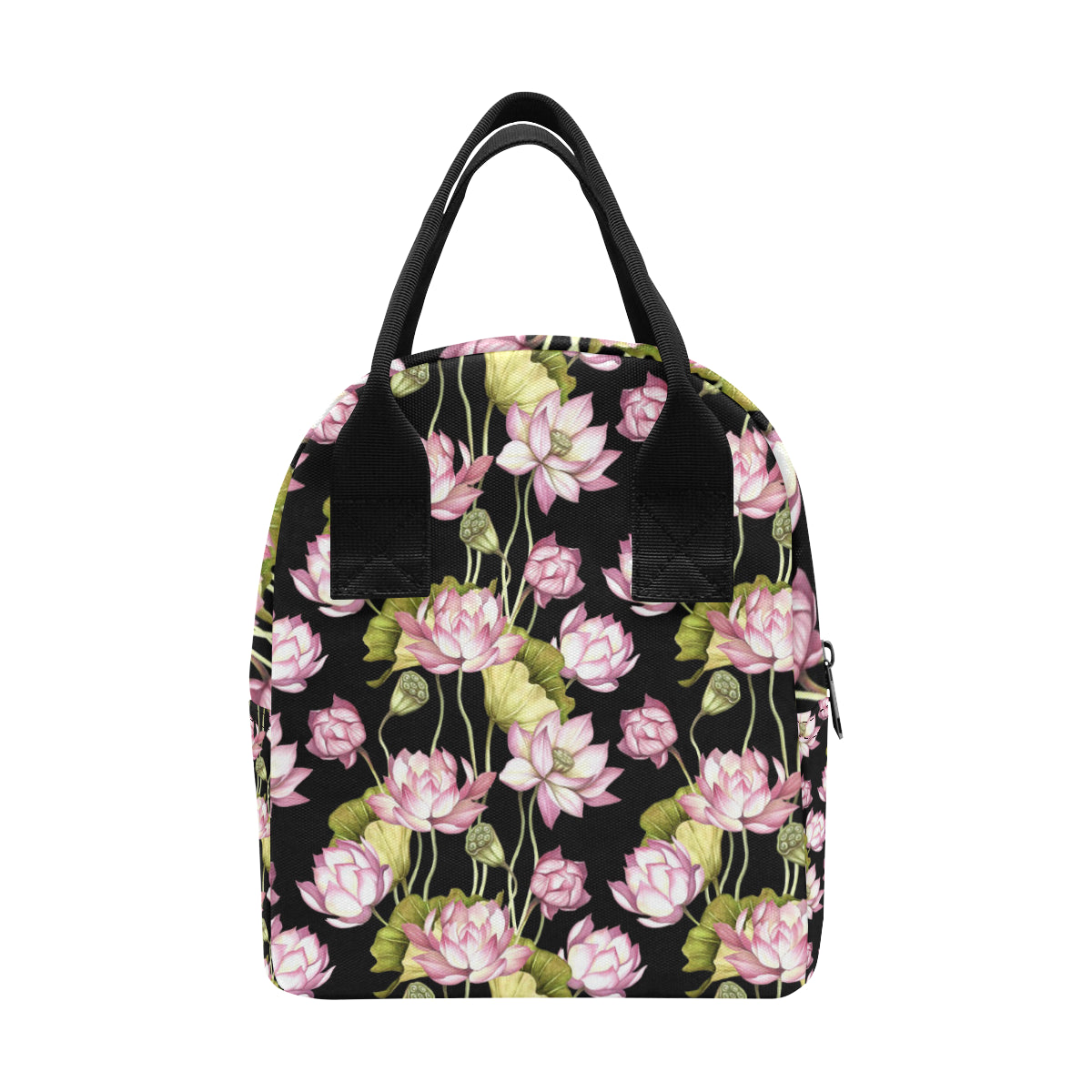 Water Lily Pattern Print Design WL06 Insulated Lunch Bag