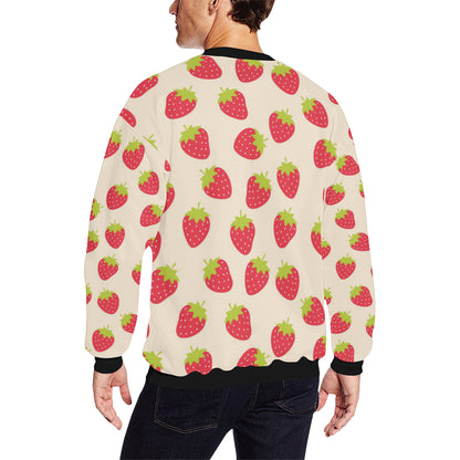 Strawberry Pattern Print Design SB02 Men Long Sleeve Sweatshirt