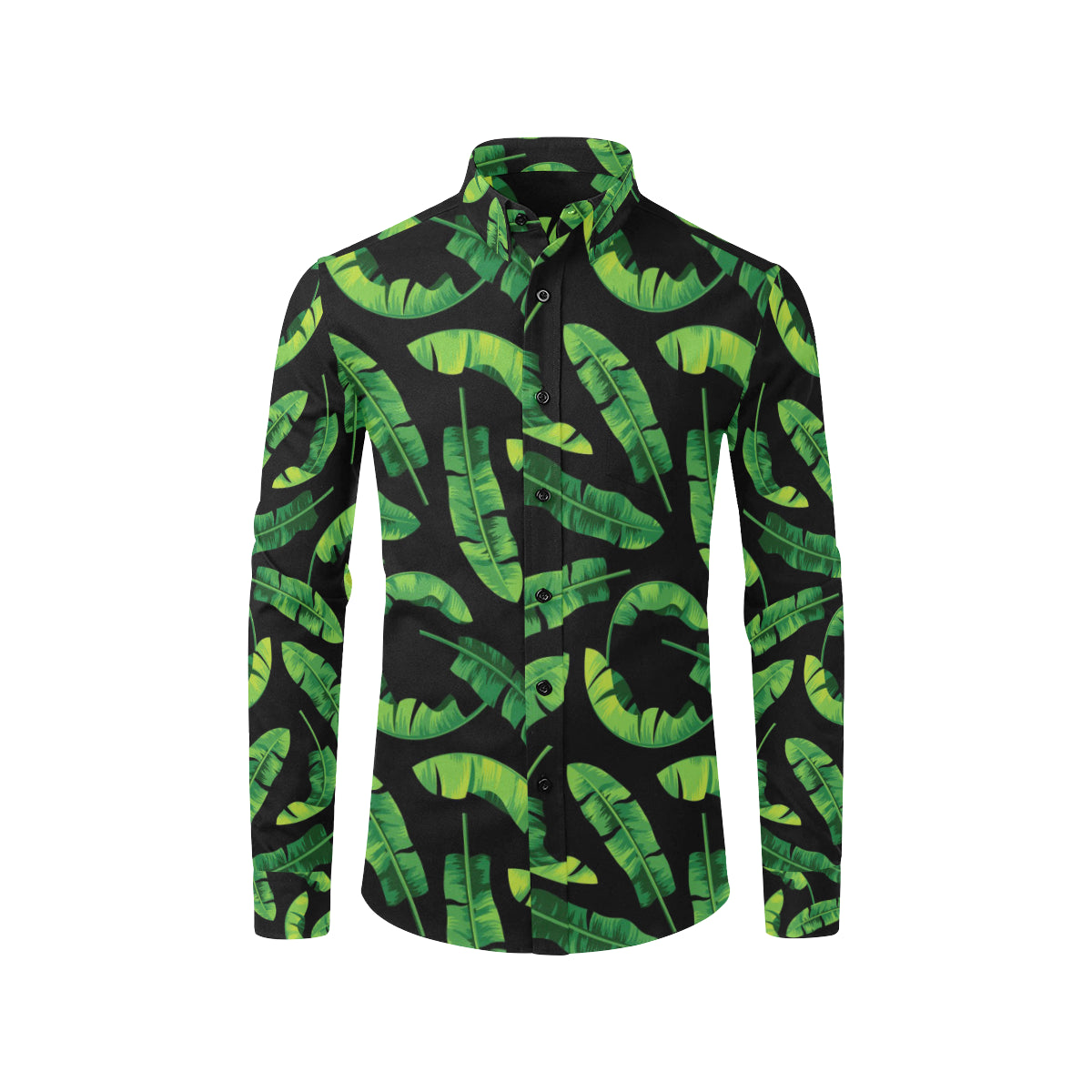 Banana Leaf Pattern Print Design BL02 Men's Long Sleeve Shirt