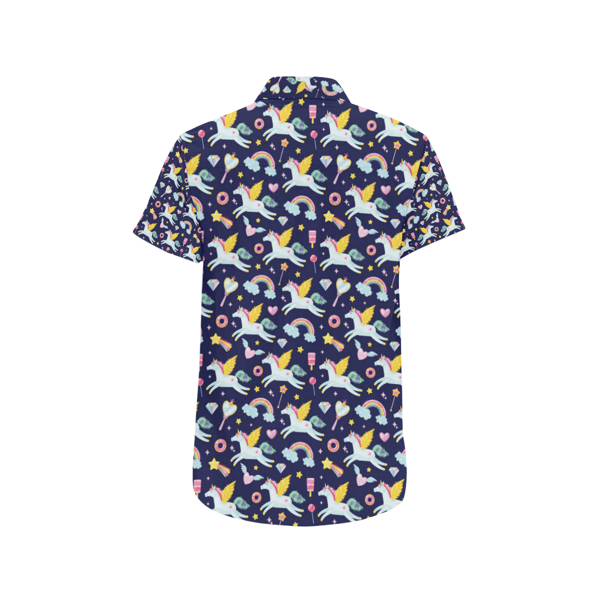 Pegasus Pattern Print Design 05 Men's Short Sleeve Button Up Shirt