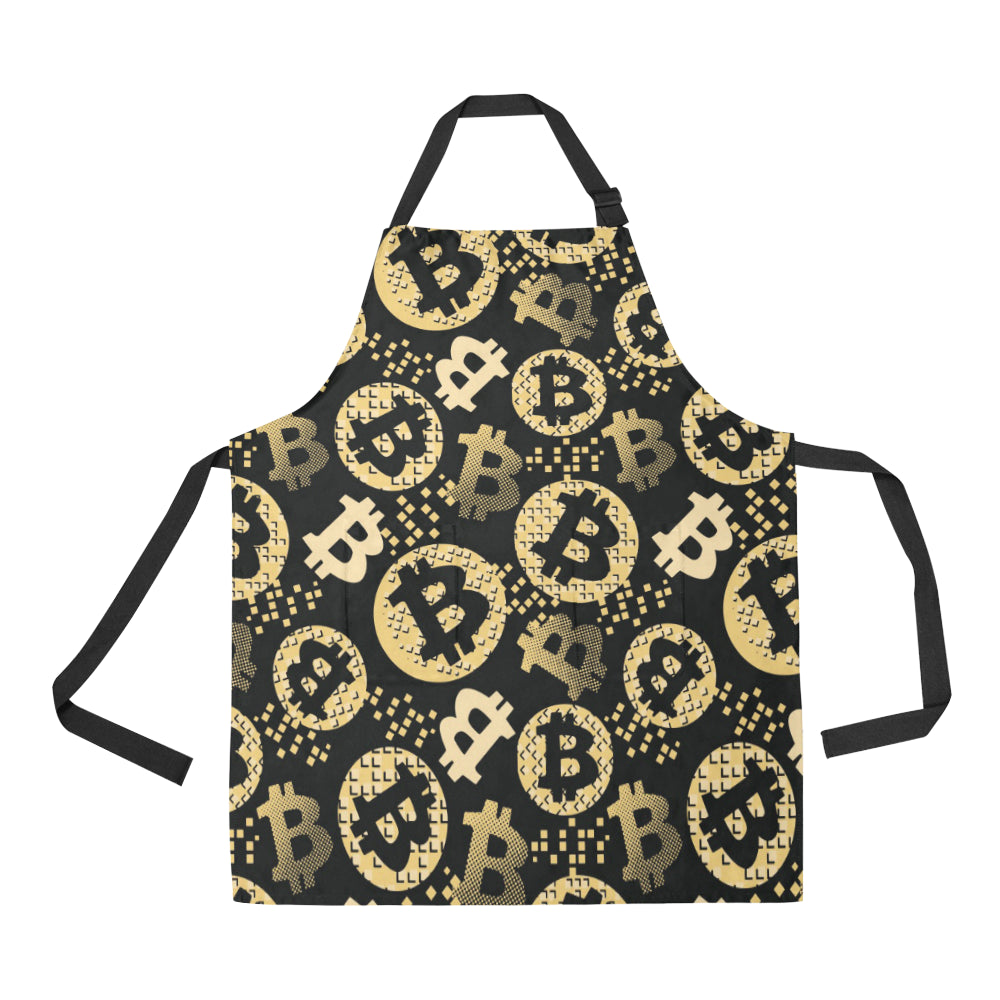 Bitcoin Pattern Print Design DO06 Apron with Pocket