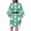 Arctic Fox Pattern Print Design Women's Short Kimono