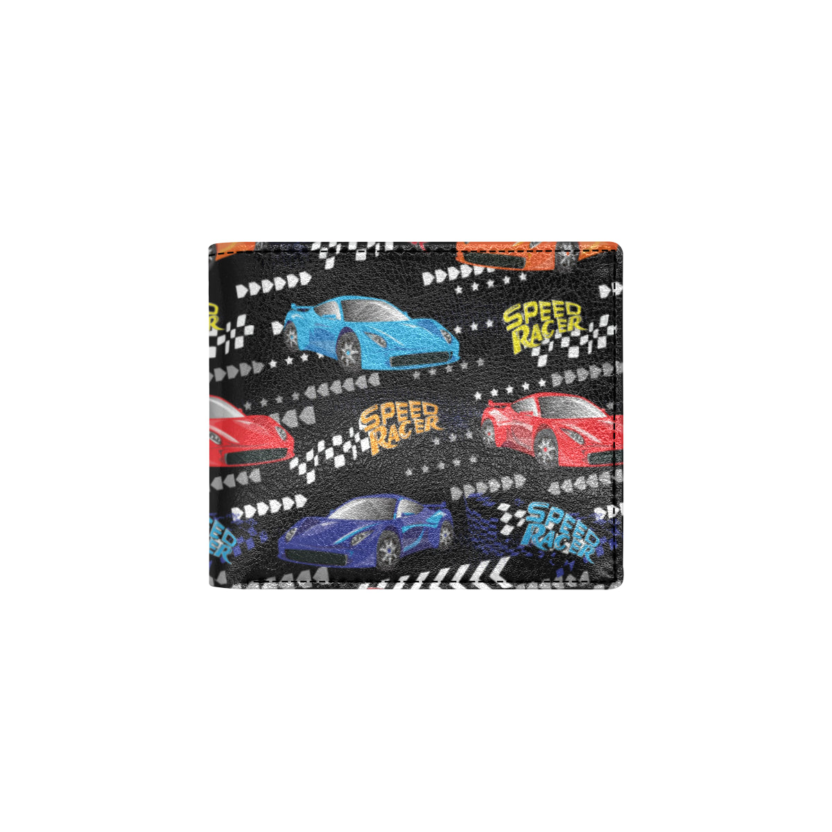 Racing Pattern Print Design A05 Men's ID Card Wallet