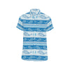 Dolphin Tribal Print Pattern Men's Short Sleeve Button Up Shirt