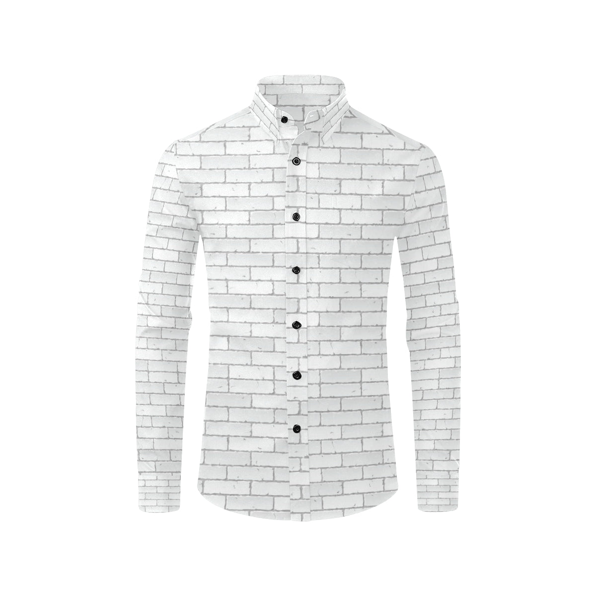 Brick White Pattern Print Design 03 Men's Long Sleeve Shirt