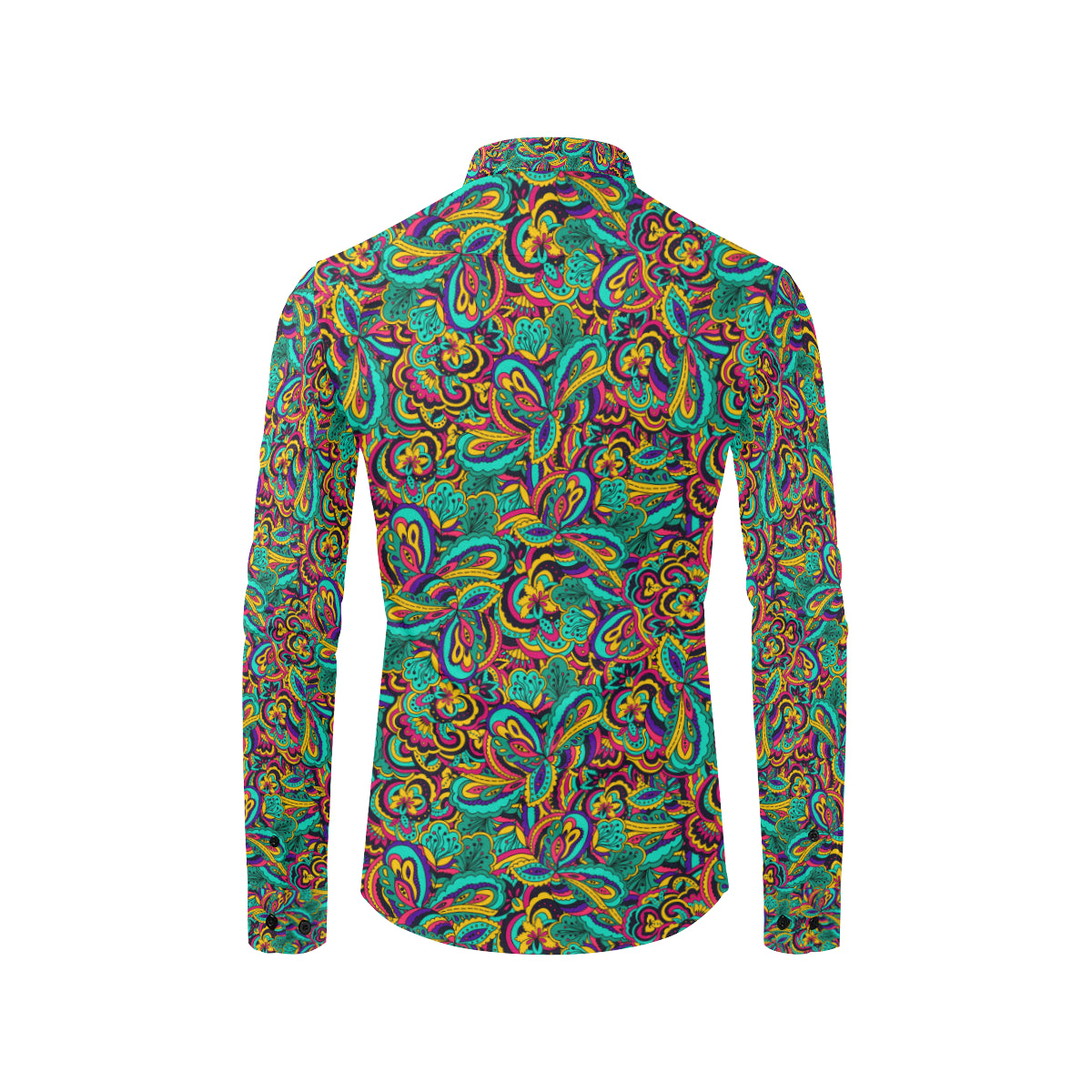 Psychedelic Trippy Floral Design Men's Long Sleeve Shirt