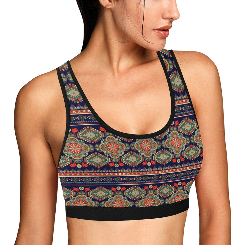 Ethnic Geometric Print Pattern Sports Bra