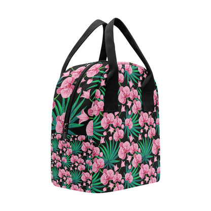 Orchid Pink Pattern Print Design OR06 Insulated Lunch Bag