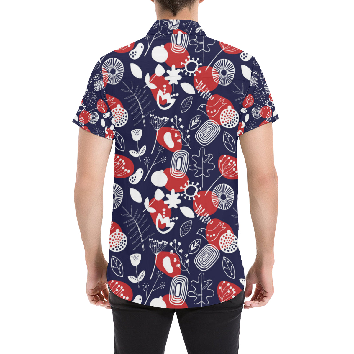 Nordic Pattern Print Design A02 Men's Short Sleeve Button Up Shirt