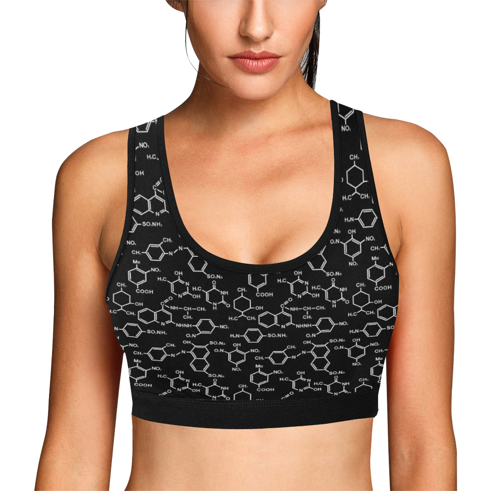 Chemical Pattern Print Design 02 Sports Bra