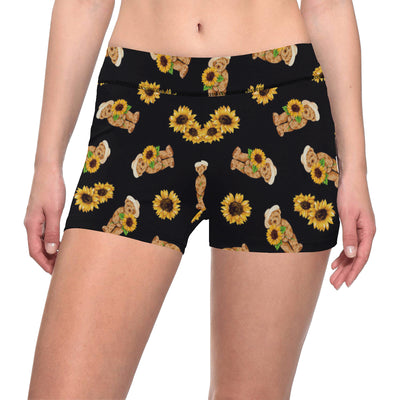 Sunflower Pattern Print Design SF016 Yoga Shorts