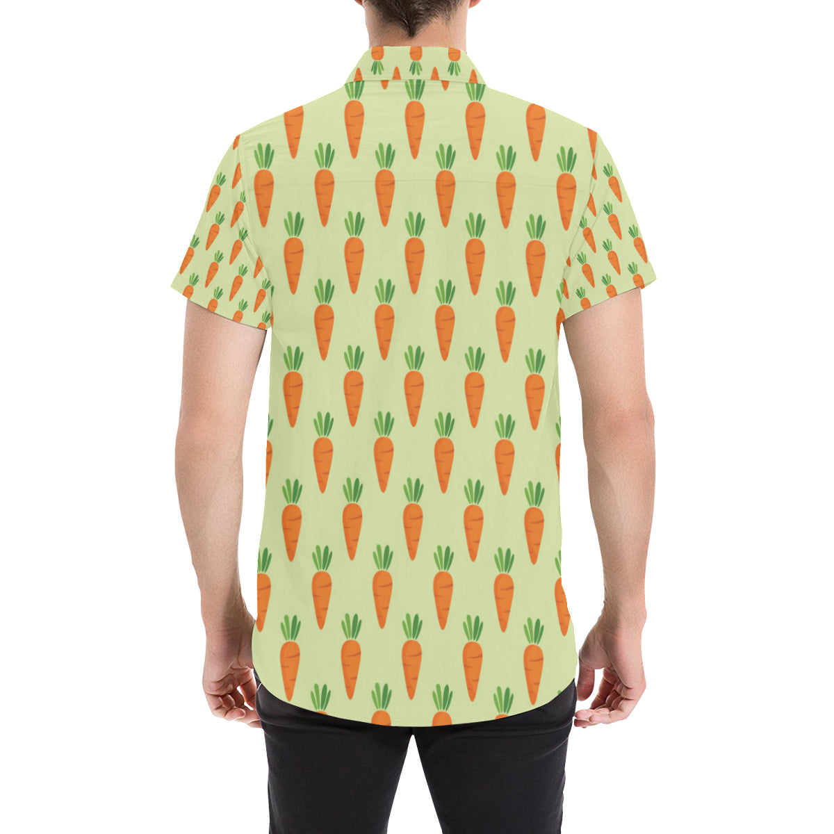 Carrot Pattern Print Design 02 Men's Short Sleeve Button Up Shirt