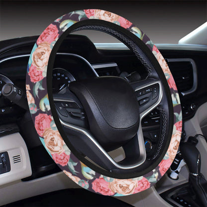 Bluebird Pattern Print Design 02 Steering Wheel Cover with Elastic Edge