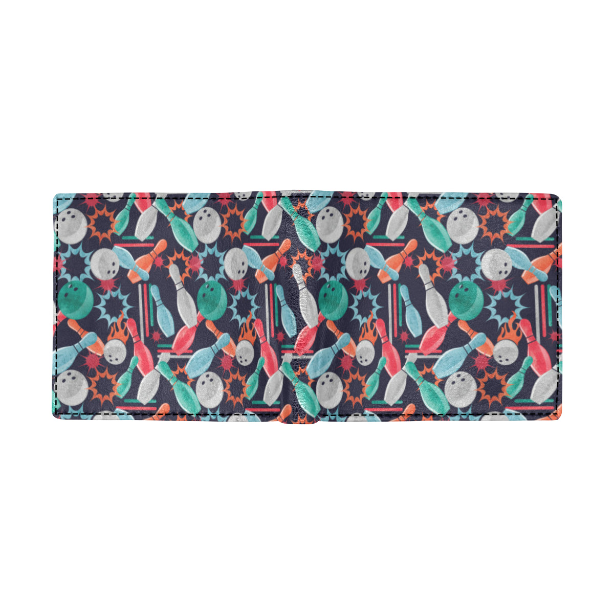 Bowling Pattern Print Design 08 Men's ID Card Wallet