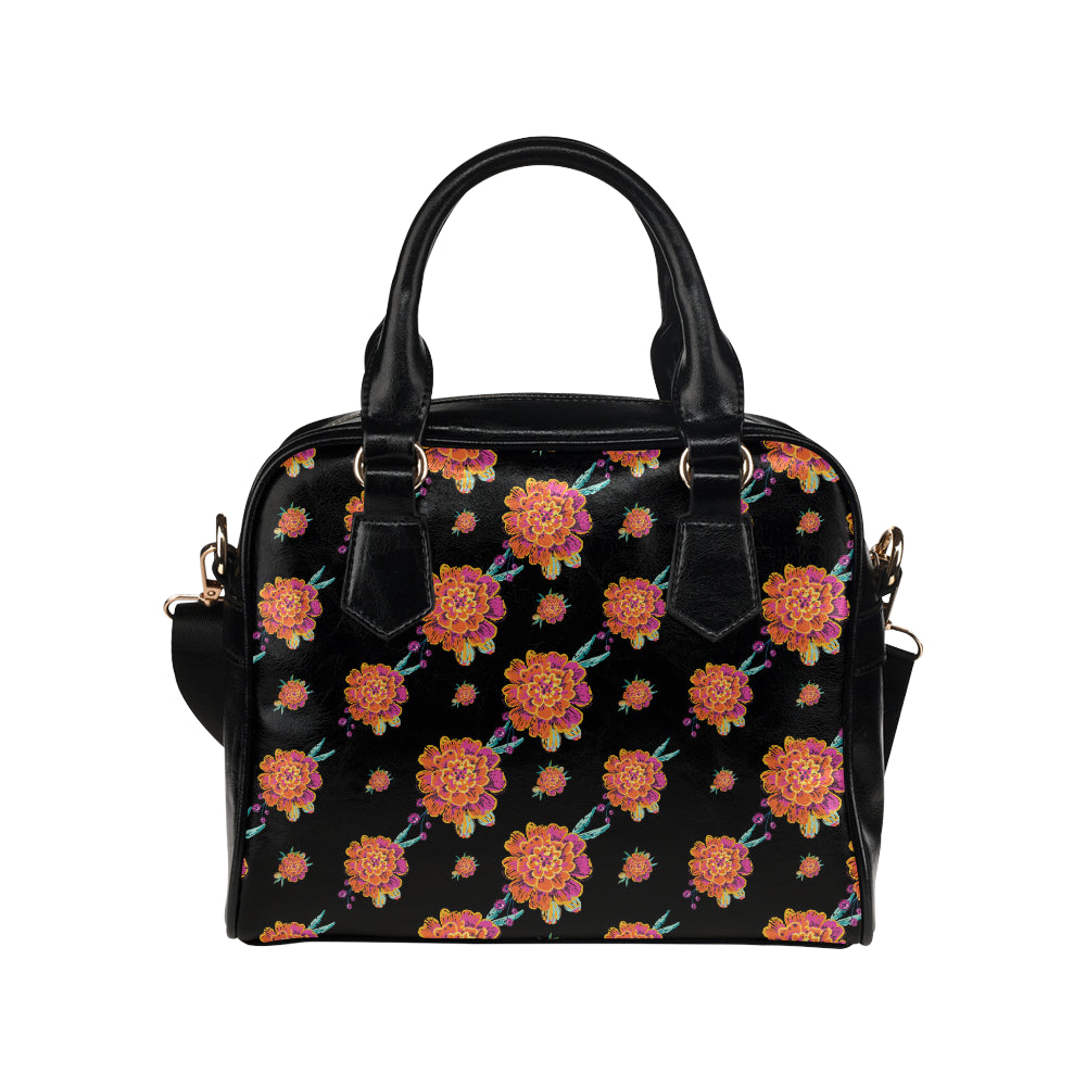Marigold Pattern Print Design 01 Shoulder Handbag