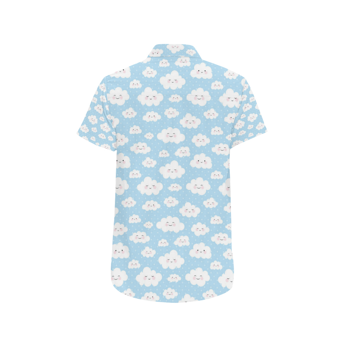 Cloud  Pattern Print Design 02 Men's Short Sleeve Button Up Shirt