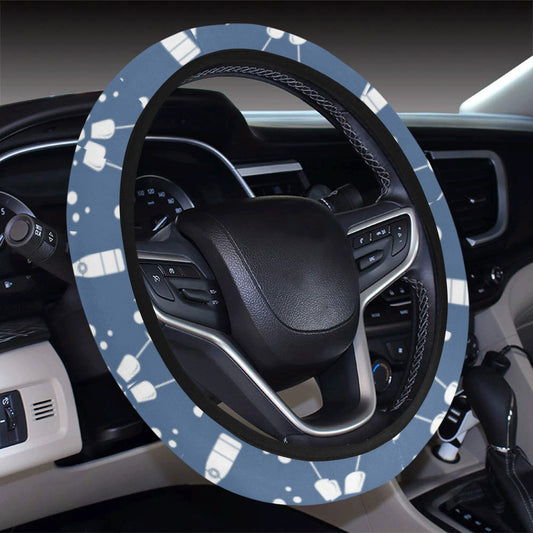 Champagne Pattern Print Design 05 Steering Wheel Cover with Elastic Edge